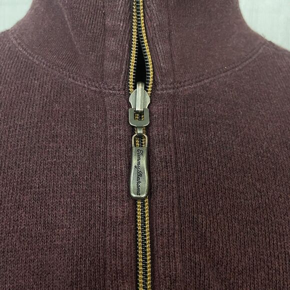 Tommy Bahama Men's XL Burgundy / Red Quarter Zip Reversible Pullover Sweater - Picture 4 of 14